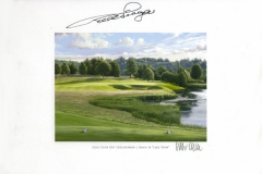 Original autograph on FineArt print. Bernhard Langer | Golf Club Gut Lärchenhof | 16th Lake View