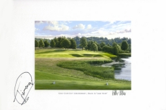 Original autograph on FineArt print. Miguel Angél Jimenez | Golf Club Gut Lärchenhof | 16th Lake View